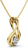 Bliss Diamond 1/5Ct Solitaire Lotus Diamond Pendant 14k Gold 18" Necklace Lab Grown