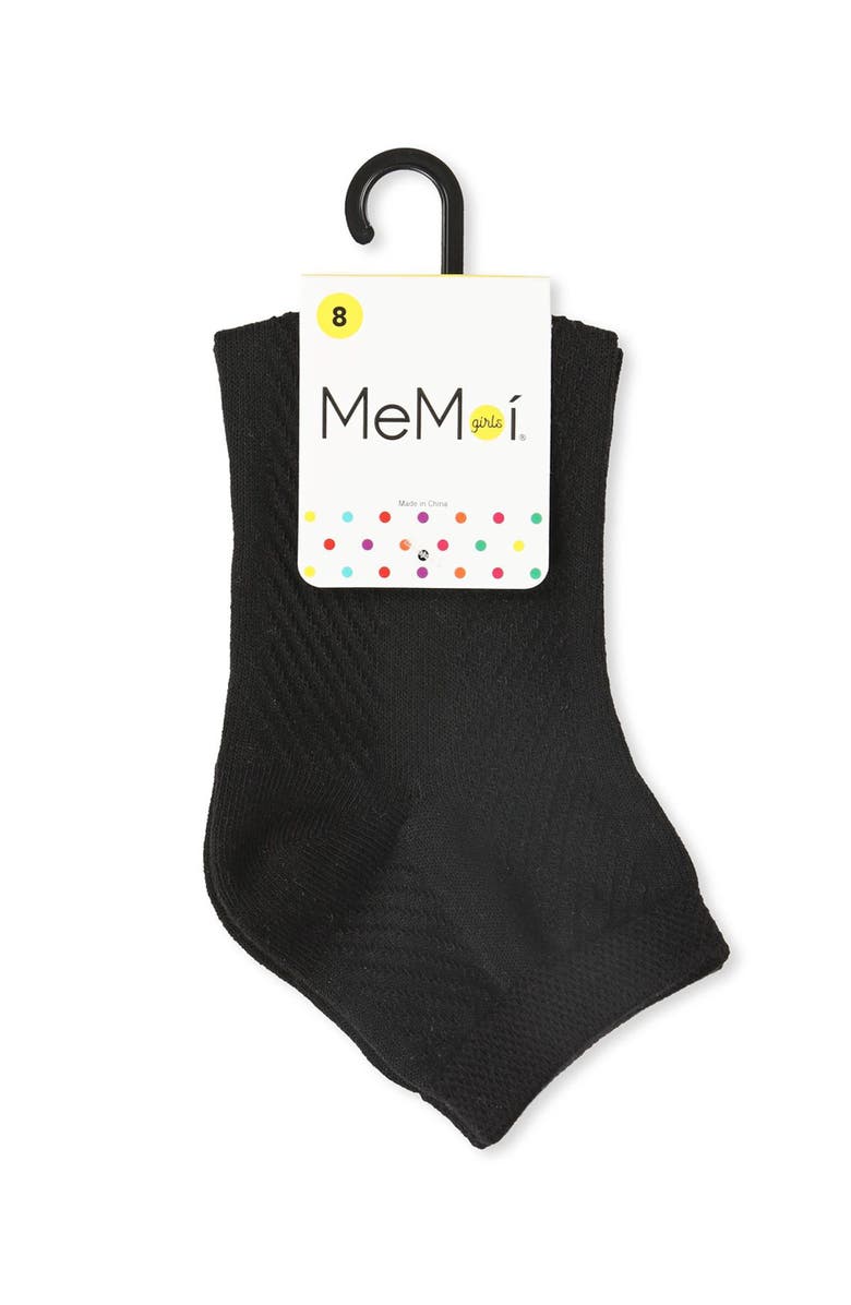 MeMoi Pointelle Super Soft Anklet Sock, Alternate, color, Black