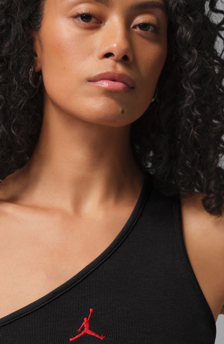 Jordan Flight One Shoulder Tank, Alternate, color, Black/ Varsity Red