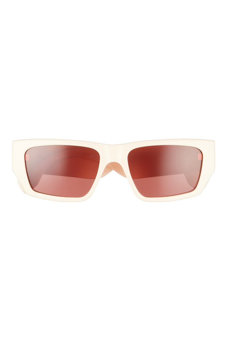 Measures 55mm Rectangular Sunglasses, Main, color, IVORY