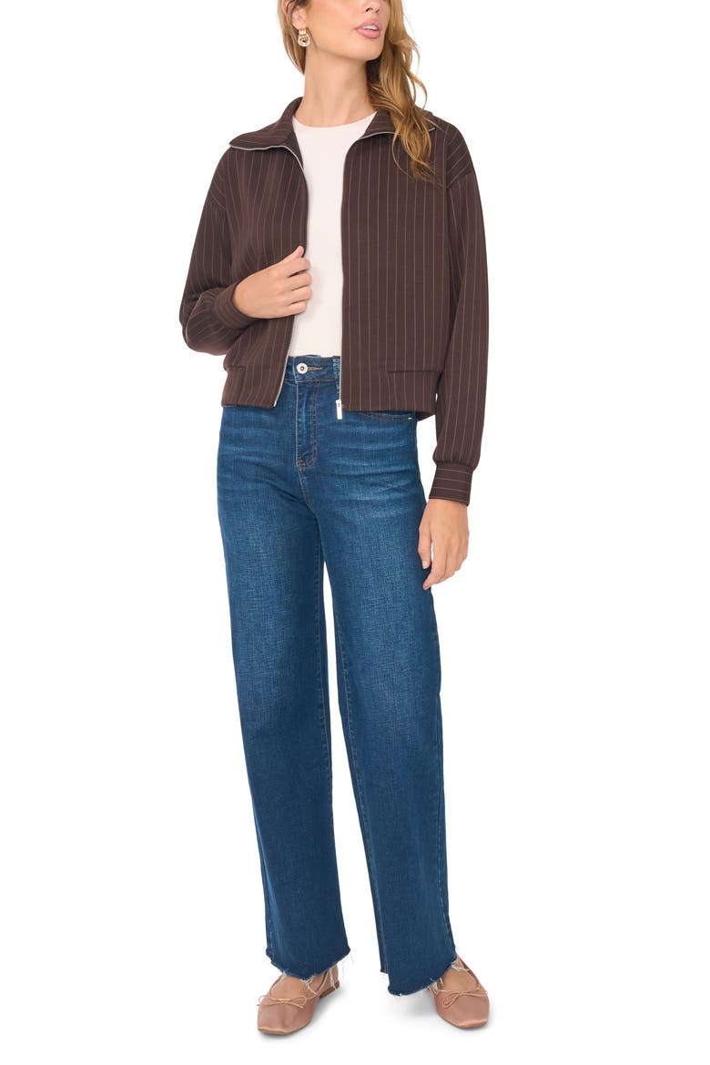 Zip Up Sweatshirt, Alternate, color, RICH CHOCOLATE