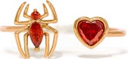 Girls Crew Marvel's Spider-Man Web of Love Cubic Zirconia Bypass Ring