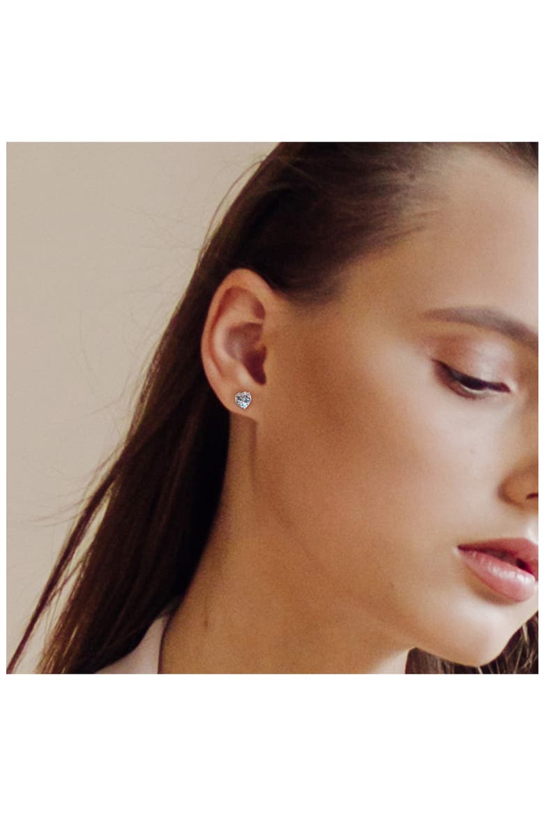 Heart Cut Sky Blue Topaz Stud Earrings, Alternate, color, BLUE