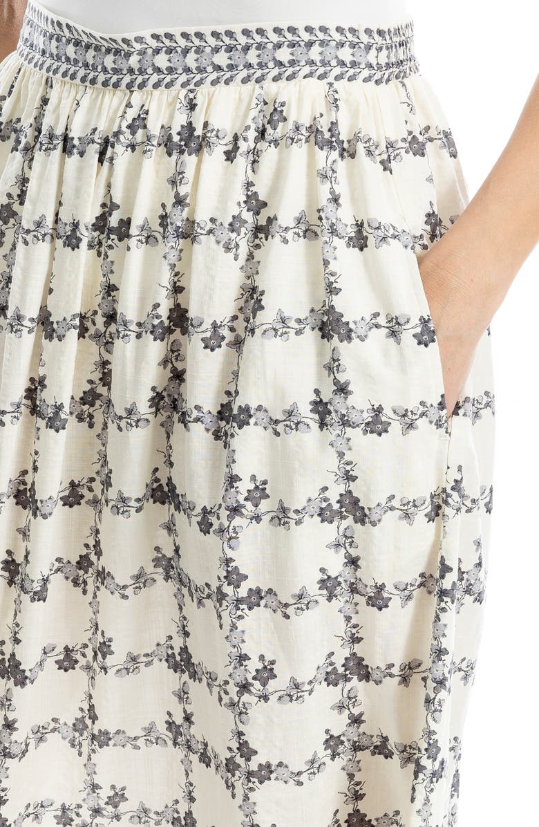MAX STUDIO A-Line Maxi Skirt, Alternate, color, Off White/ Black Floral