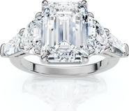 Bliss Diamond Certified 4 1/2Ct Tessa Emerald Engagement Ring 14k Gold Lab Grown
