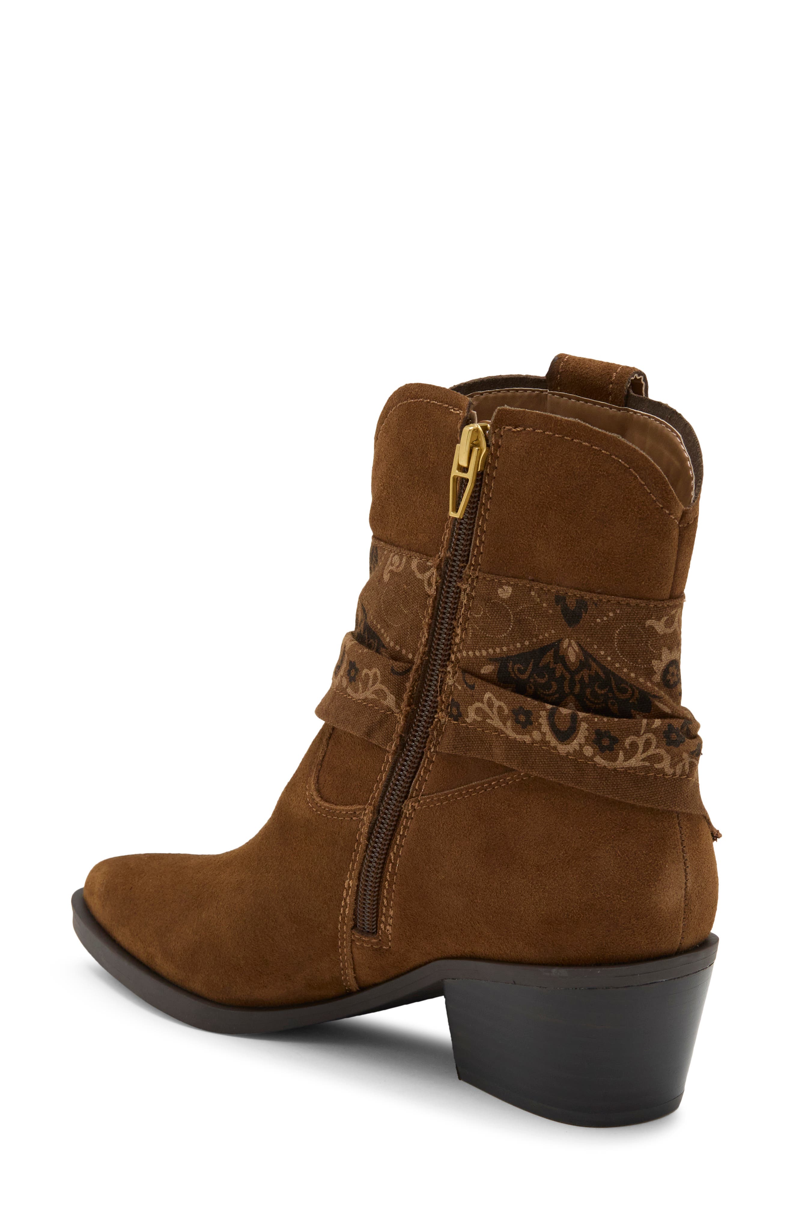 Mahari Leather Bootie, Alternate, color, COCOA SUEDE
