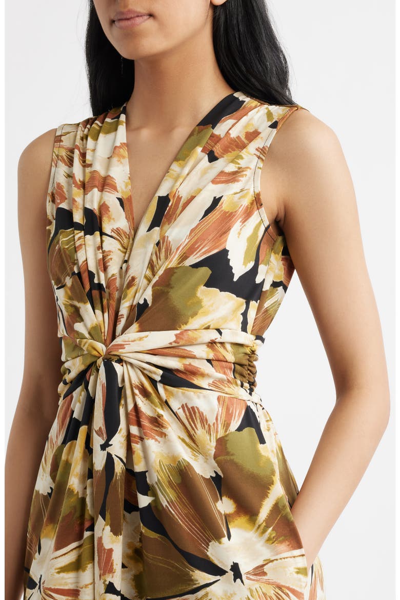 Twist Front Sleeveless Maxi Dress, Alternate, color, ANNE BLACK MUTLI