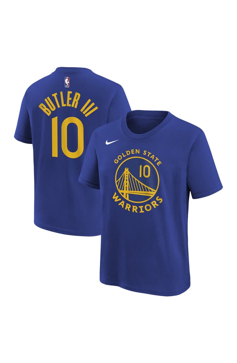 Nike Youth Nike Jimmy Butler III Royal Golden State Warriors Icon Edition Name & Number T-Shirt, Main, color, Royal