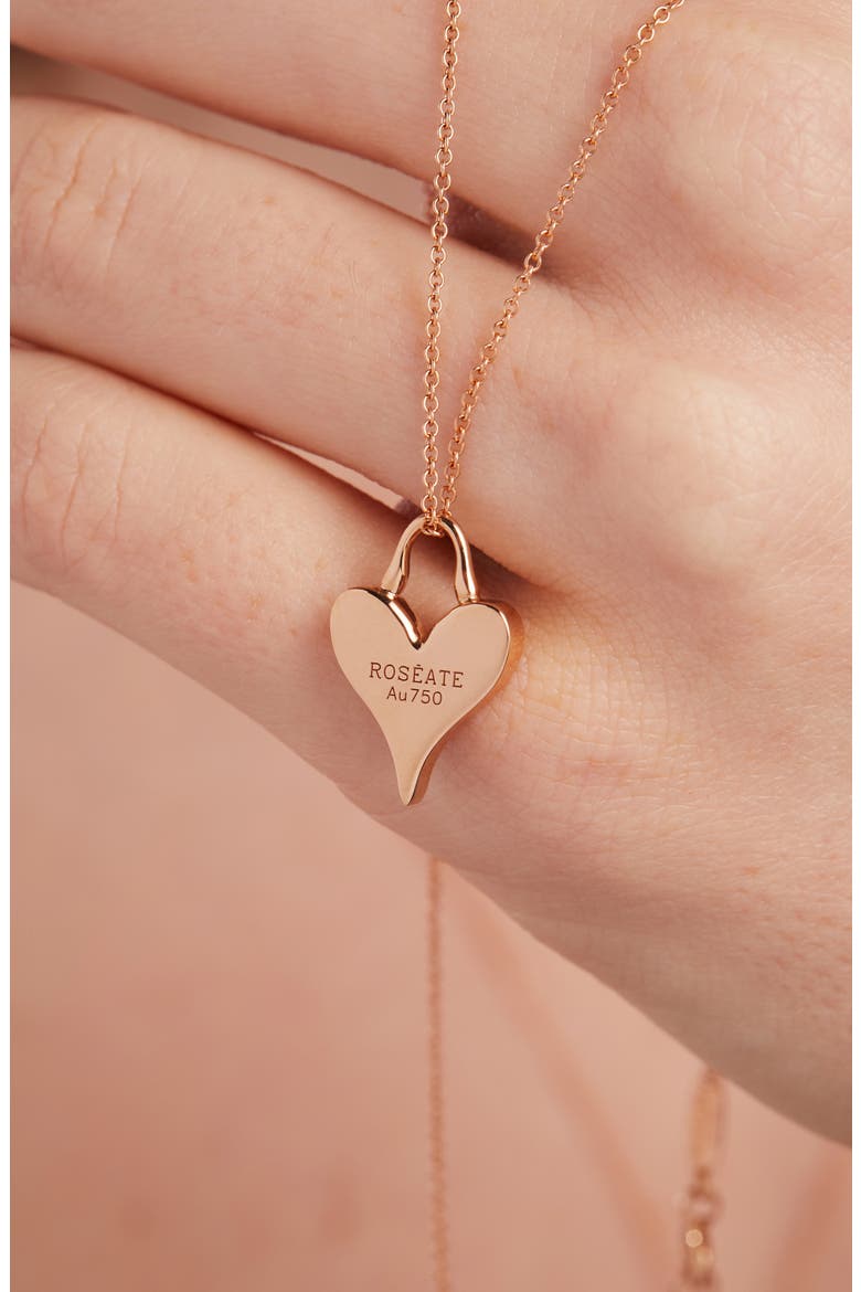 18k Rose Gold Mother-of-Pearl Heart Pendant Necklace, Alternate, color, 18K ROSE GOLD