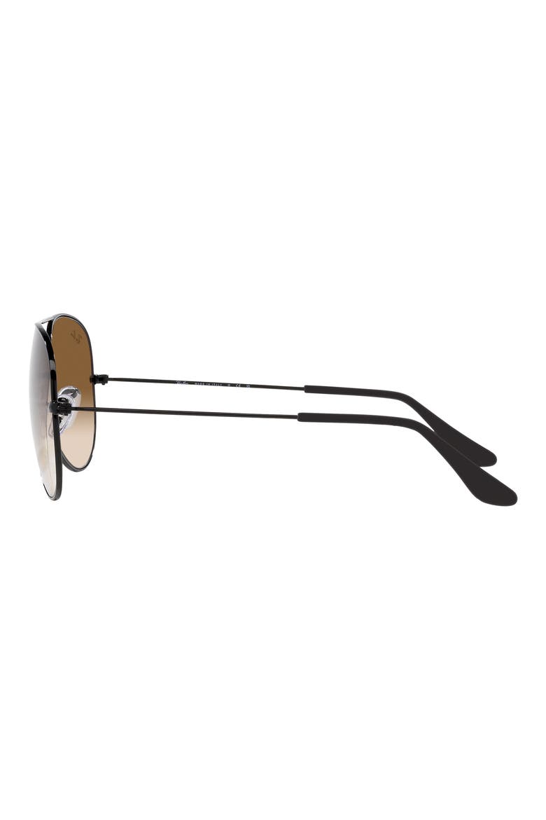 Small Original 55mm Aviator Sunglasses, Alternate, color, BLACK