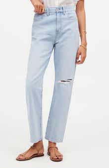 Madewell The Perfect Summer '90s Ripped High Waist Crop Straight Leg Jeans