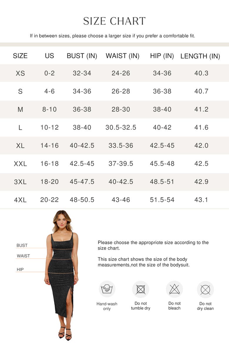 Popilush Shapewear Metallic Knit Bodycon Sculpting Midi Slip Dress, Alternate, color, Sparkly Black