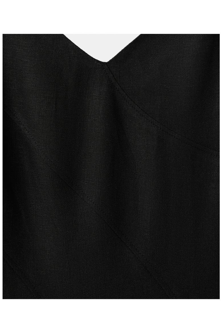 Sleeveless Linen Blend Midi Dress, Alternate, color, BLACK