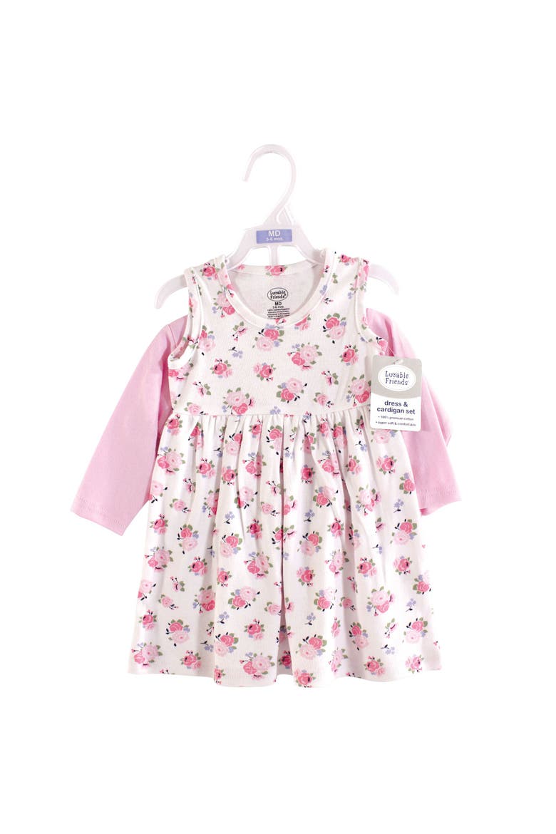Dress and Cardigan, Alternate, color, Pink Floral