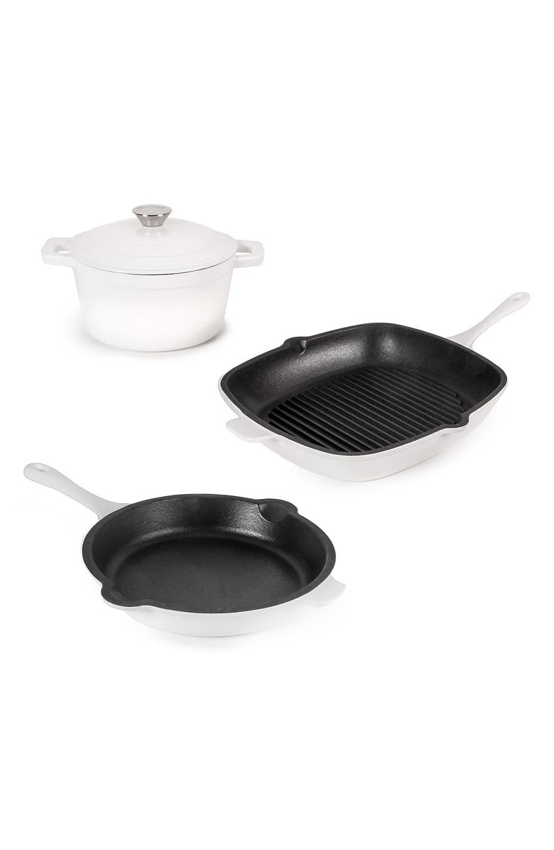 BergHOFF International 4pc Cast Iron Set, Main, color, White