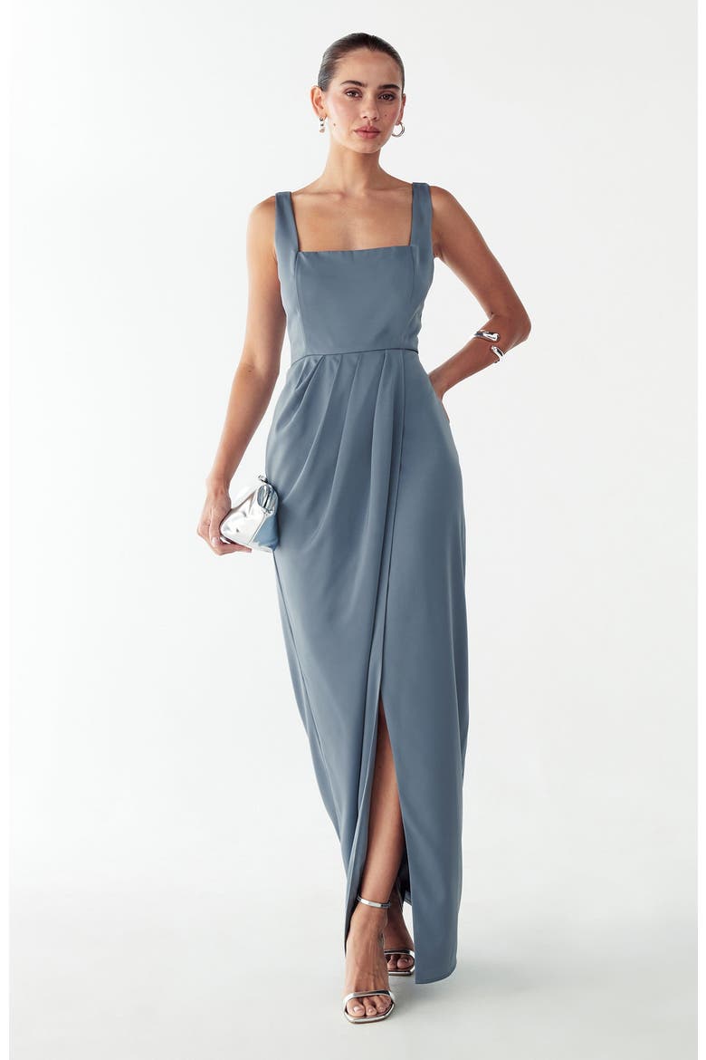 Akron Maxi Dress, Alternate, color, Petrol Blue