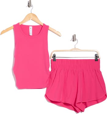 Heavenly Phoebe Rib Knit Crop Tank & Hi-Rise Shorts 2-Piece Set