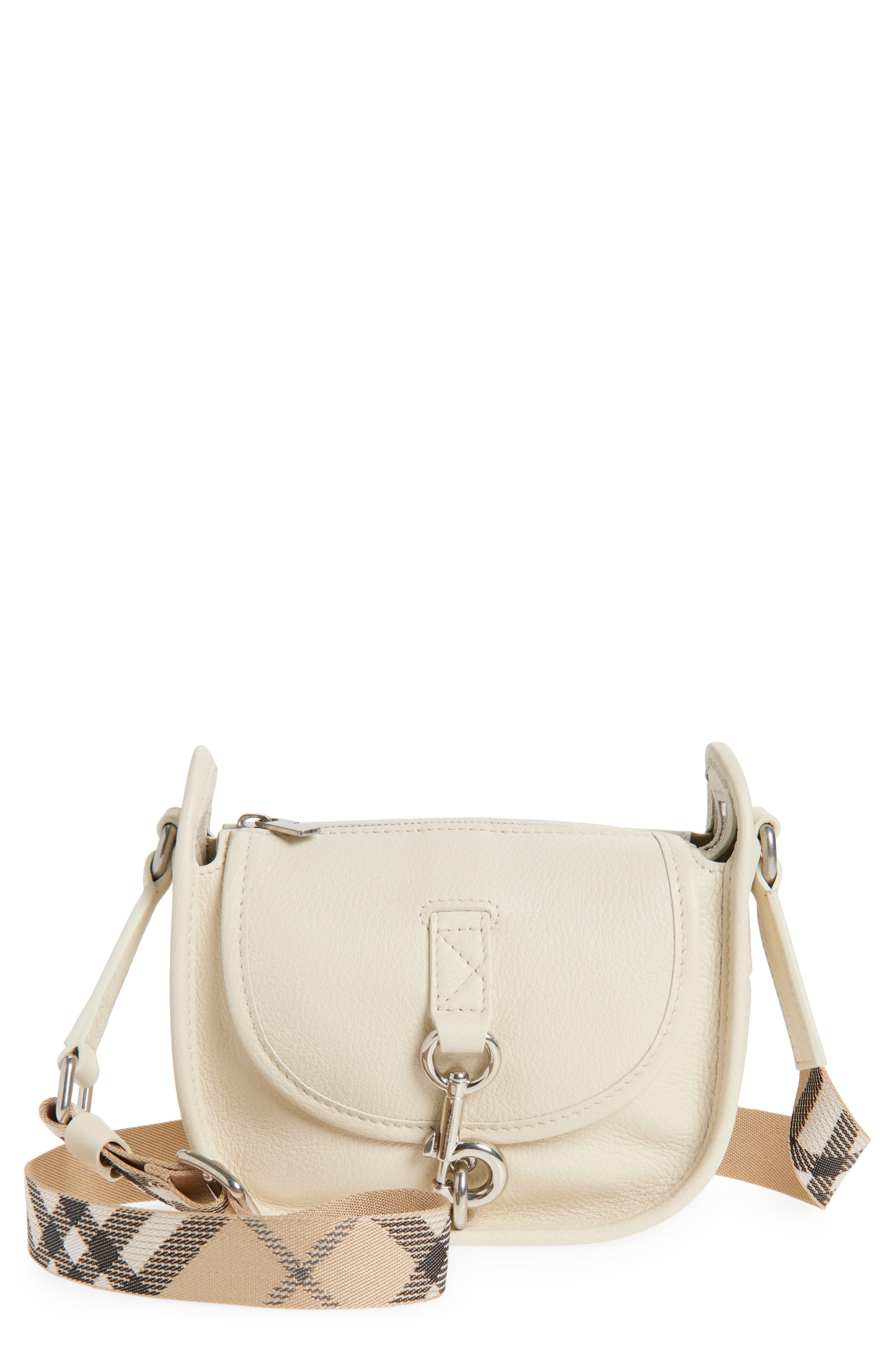 Burberry Mini B Clip Leather Crossbody Bag, Main, color, Soap
