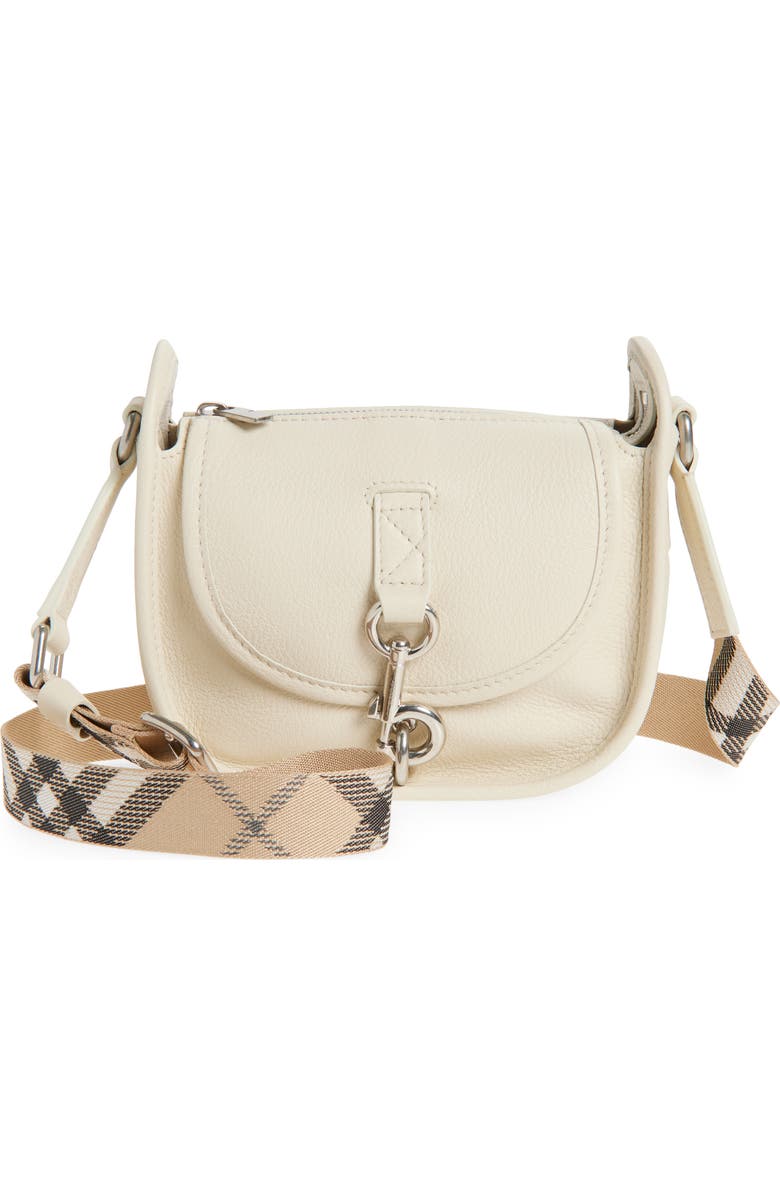 Burberry Mini B Clip Leather Crossbody Bag, Main, color, Soap