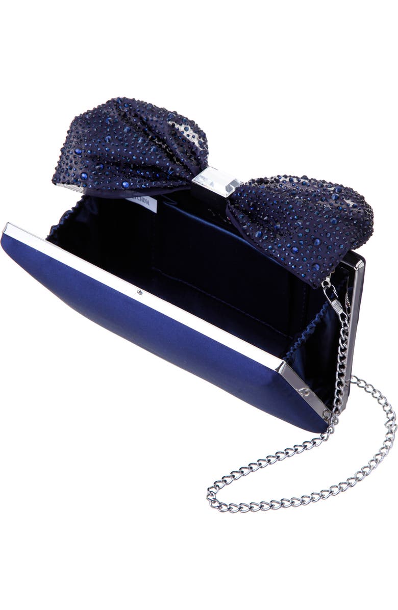 Nina Selena Frame Clutch, Alternate, color, Navy