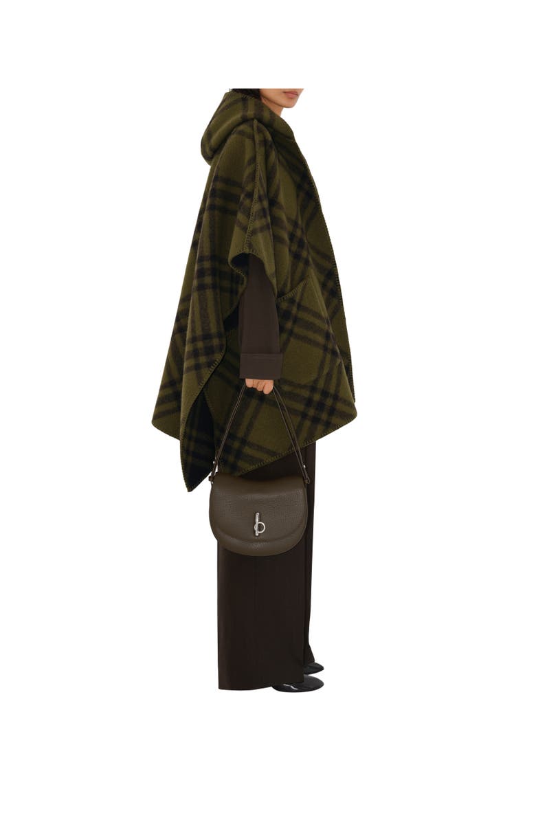 Burberry Reversible Check Wool Cape, Alternate, color, Camp
