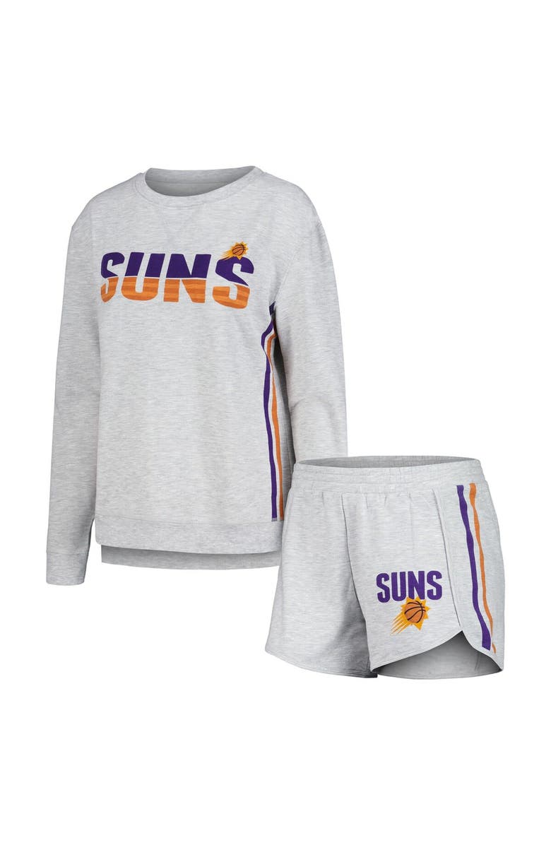 CONCEPTS SPORT Women's Concepts Sport Gray Phoenix Suns Cedar Long Sleeve T-Shirt & Shorts Sleep Set, Main, color, Gray