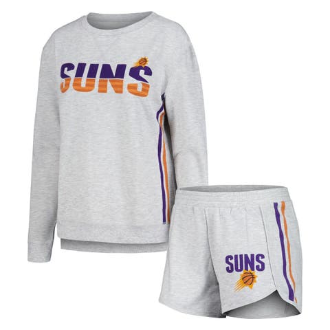 Women's Concepts Sport Gray Phoenix Suns Cedar Long Sleeve T-Shirt & Shorts Sleep Set