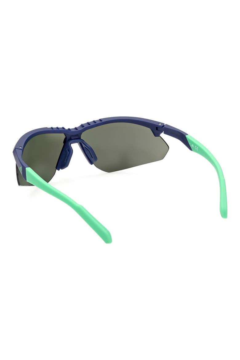 79mm Geometric Sunglasses, Alternate, color, MIRROR VIOLET / CLEAR LENSES