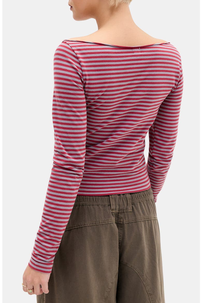 NYC Slash Stripe Long Sleeve Top, Alternate, color, RED