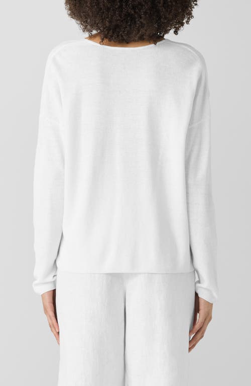 Eileen Fisher Organic Linen-cotton Knit Sweater In Undyed Natural