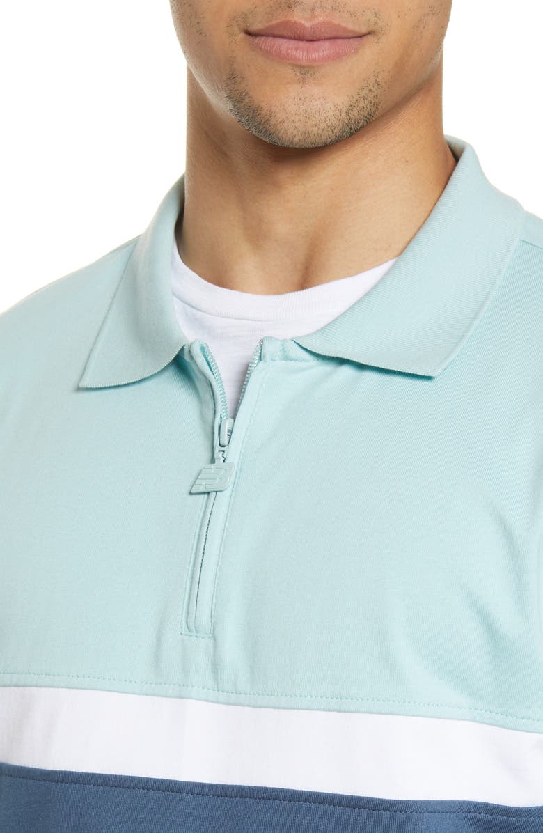 New Balance Prep Stripe Zip Rugby Shirt, Alternate, color, 