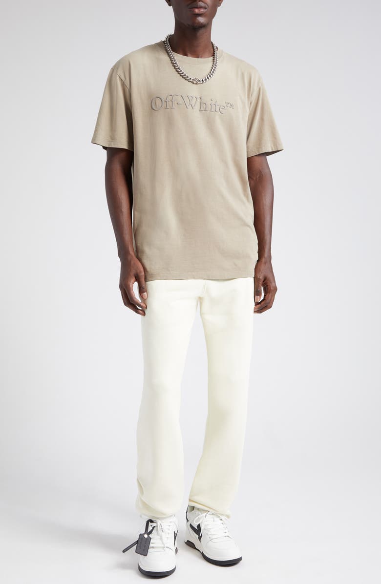 Off-White Flocked Logo Cotton Joggers, Alternate, color, 