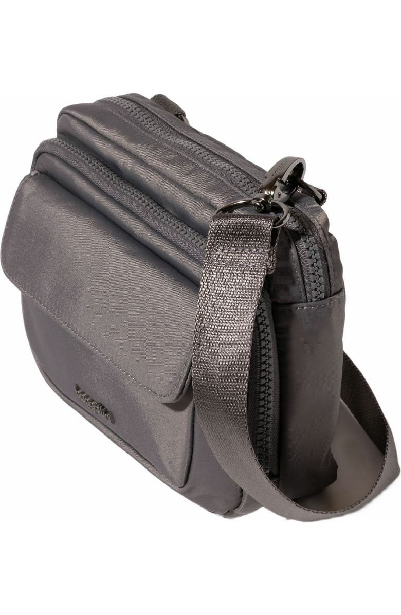 BAGGALLINI Modern Double Zip Crossbody Bag, Alternate, color, Smoke Twill