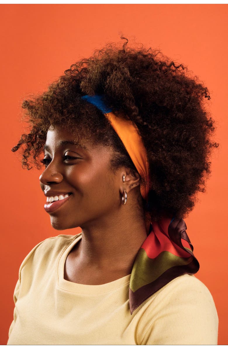 Hello Updo 100% Silk Headscarf, Alternate, color, Multicolored