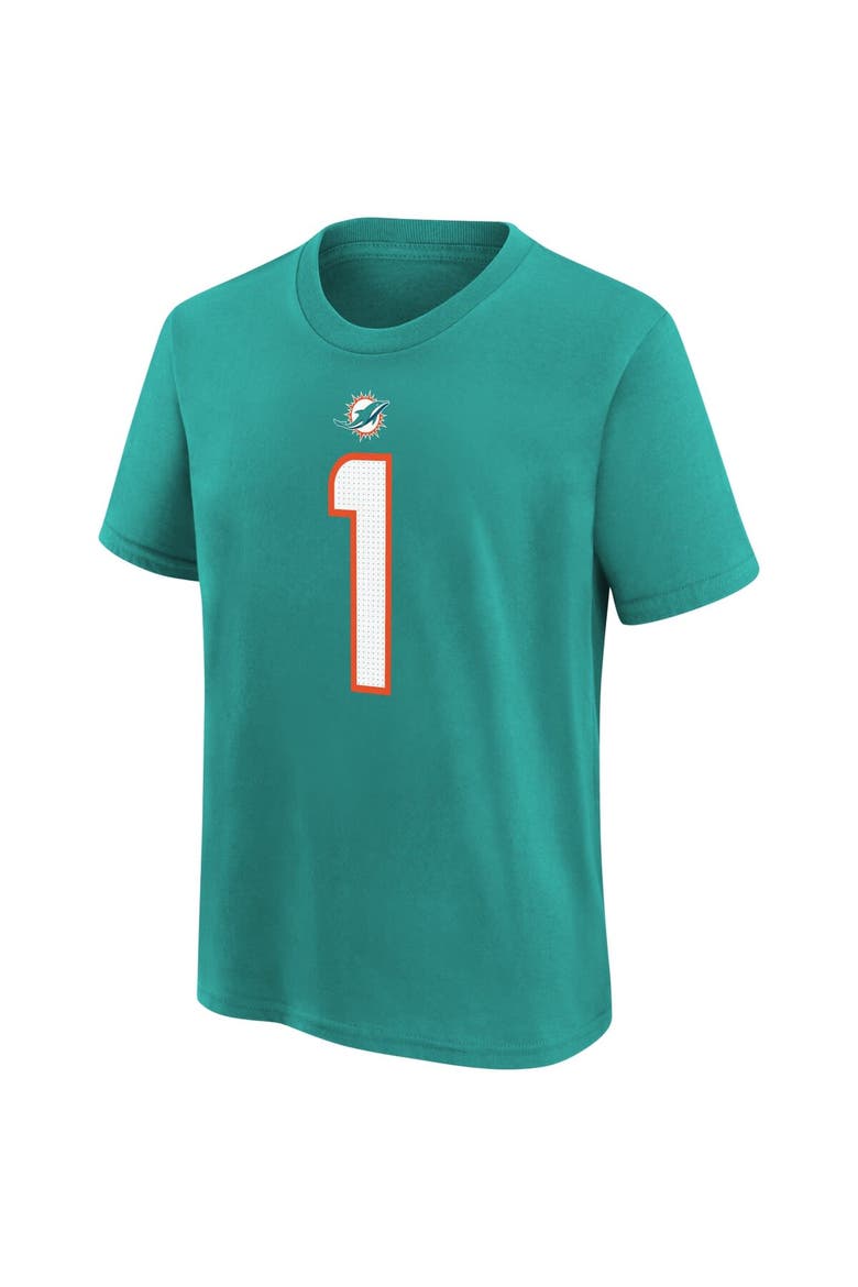 Youth Nike Tua Tagovailoa Aqua Miami Dolphins Player Name & Number T-Shirt, Alternate, color, Aqua