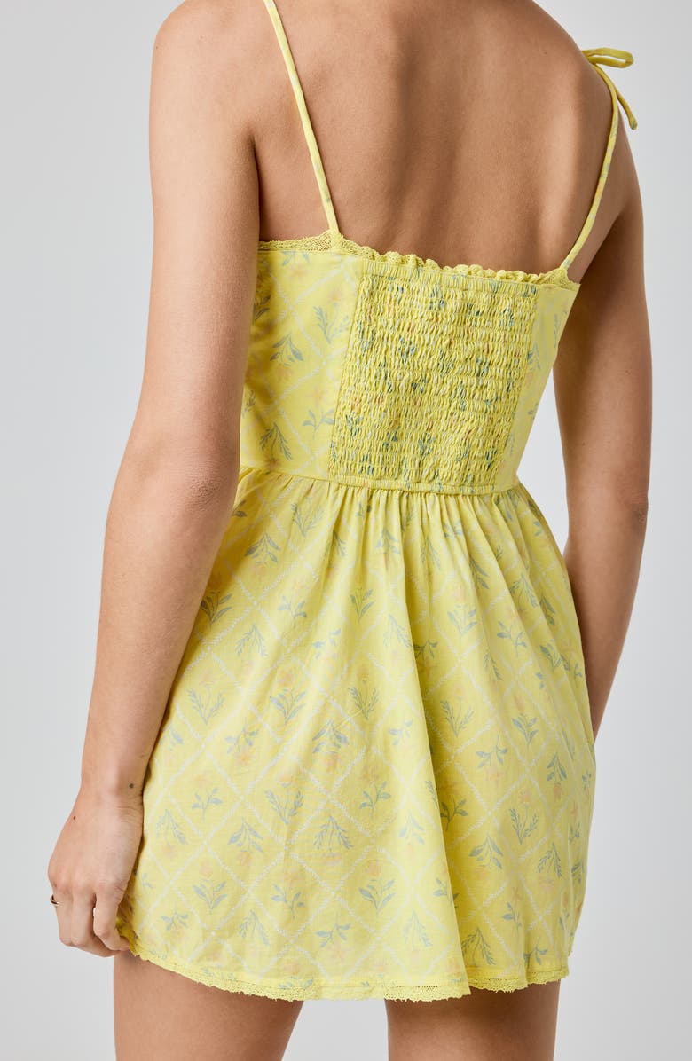 Florence by Mills Lace Trim Tie Strap Minidress, Alternate, color, Capri Floral