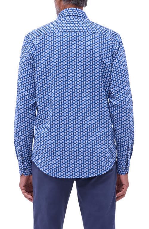 Bugatchi Jimmy Ooohcotton® Geo Print Button-up Shirt In Cobalt