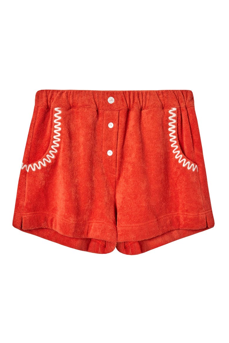 'Shellphone Booty Call' Mini Shorts, Main, color, Red