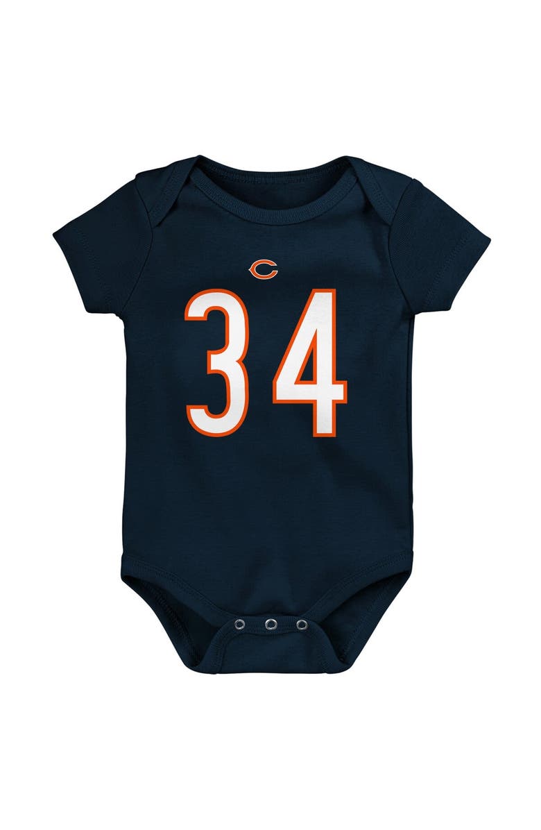 Mitchell & Ness Newborn & Infant Mitchell & Ness Walter Payton Navy Chicago Bears Retro Name & Number Bodysuit, Alternate, color,