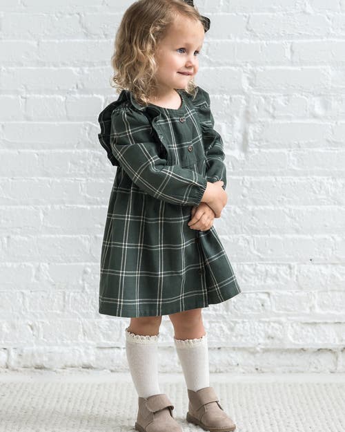 Kendi Rya Flannel Ruffle Dress In Pattern