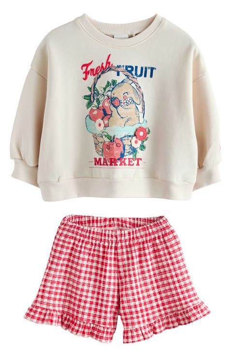 Kids' Fruit Sweatshirt & Frill Shorts Set (Baby, Toddler & Little Kid)