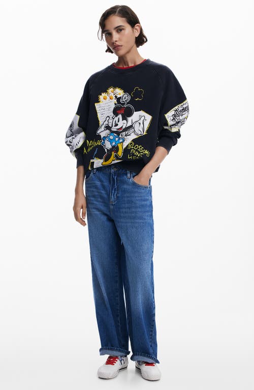 Desigual Minnie Mouse Graphic Sweatshirt In Black