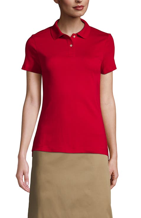 School Uniform  Short Sleeve Feminine Fit Interlock Polo Shirt