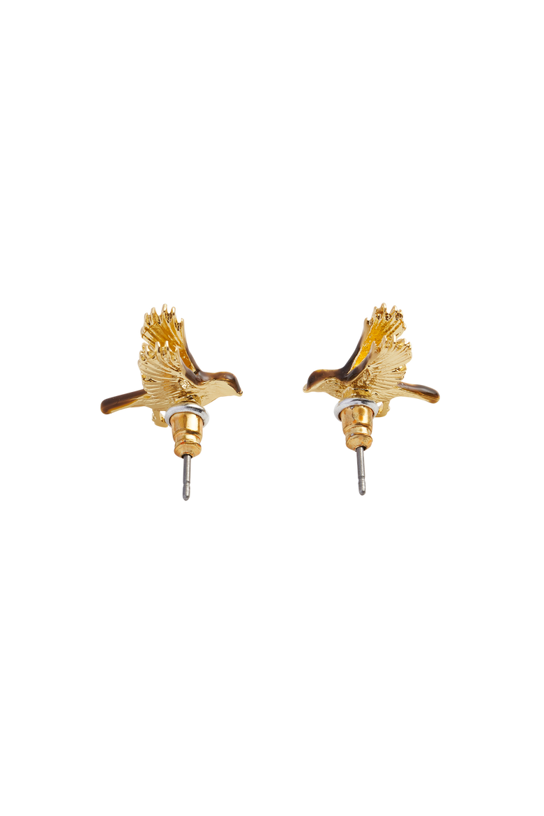 Enamel Flying Robin Earrings, Alternate, color, Multi & Gold