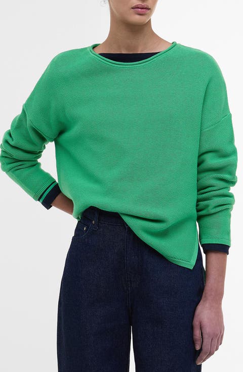 Marine Relaxed Fit Cotton Sweater