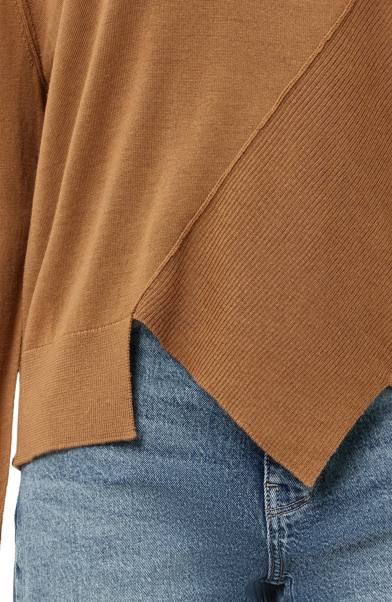 AllSaints Isla Asymmetric Sweater, Alternate, color, Caramel Brown