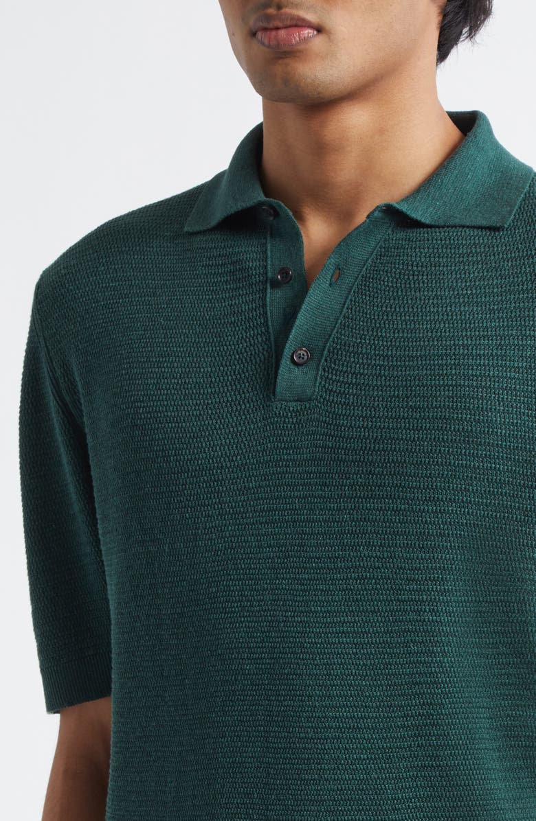 ISAIA Silk & Linen Polo Sweater, Alternate, color, Gs168 520