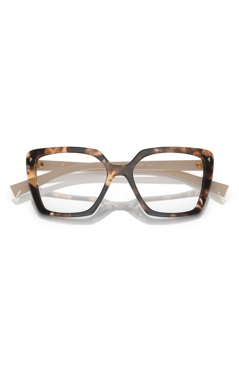 Prada 51mm Square Optical Glasses, Alternate, color, Brown Tort