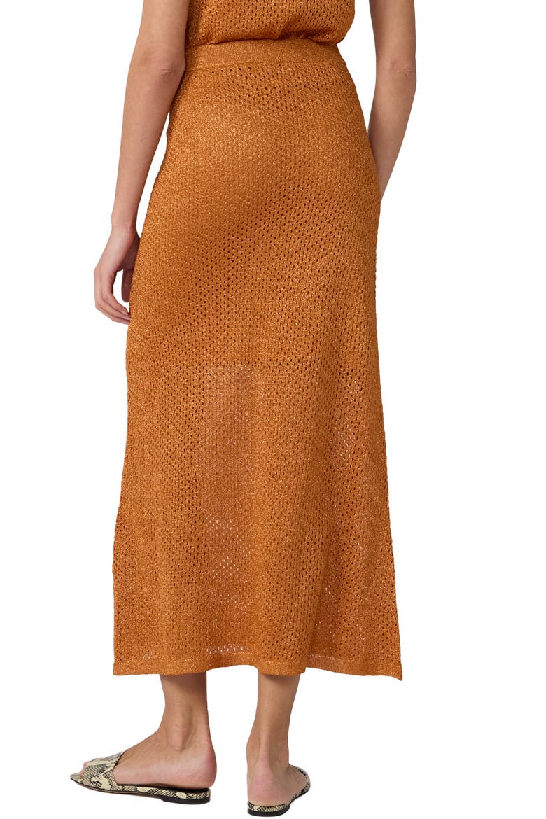 Harmon Metallic Open Stitch Skirt, Alternate, color, COPPER GLEAM