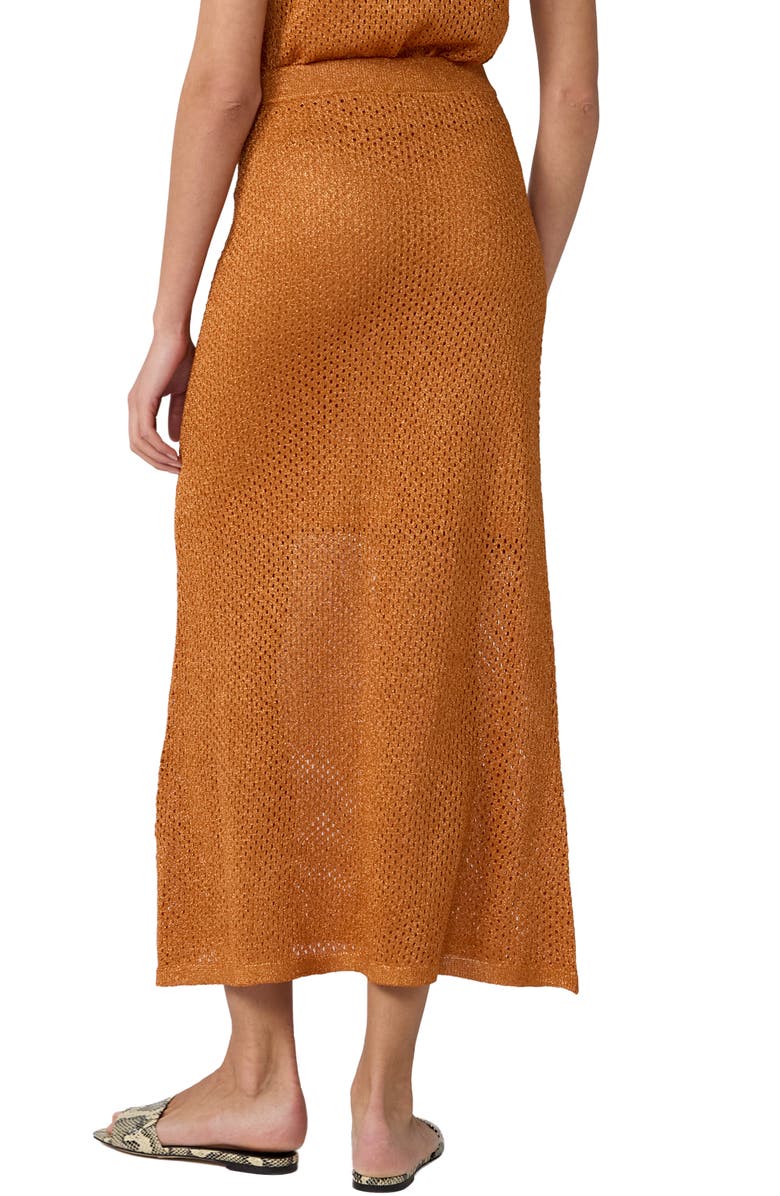 Diane von Furstenberg Harmon Metallic Open Stitch Skirt, Alternate, color, Copper Gleam